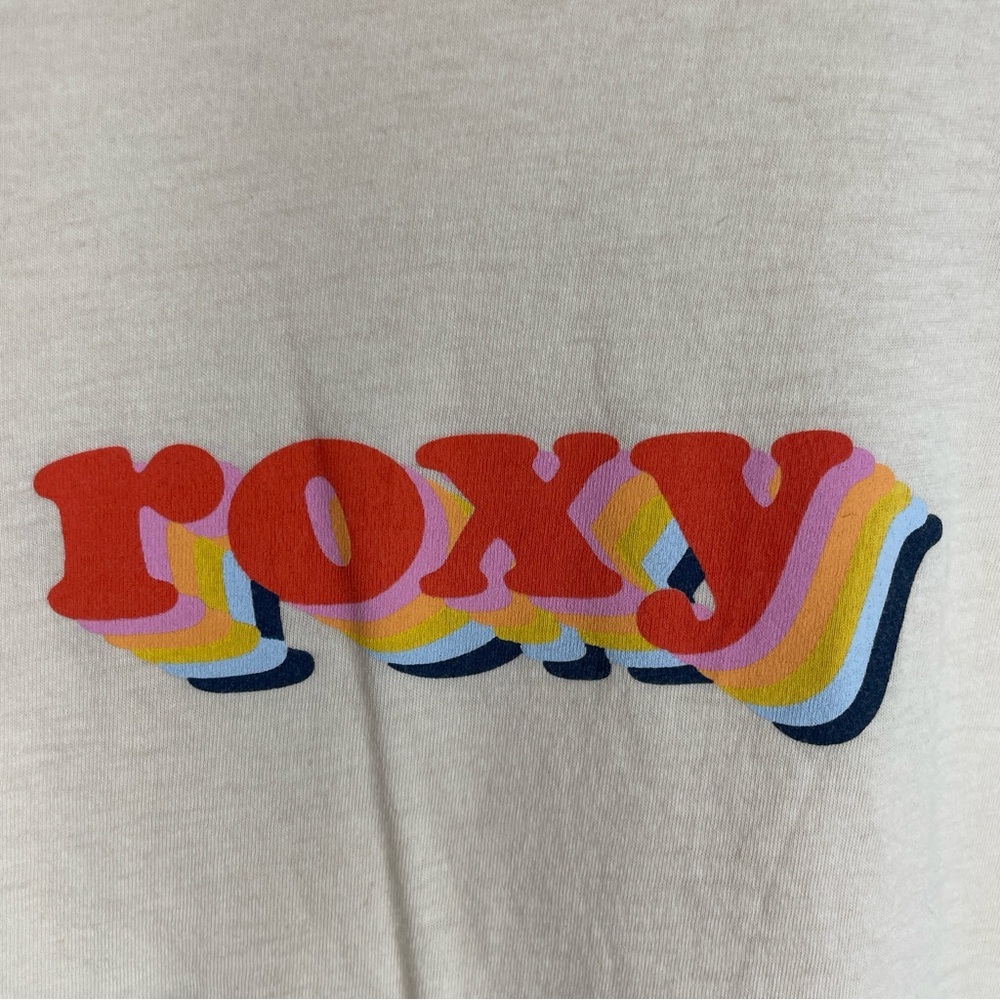 Roxy skate surf brand boxy cropped retro graphic tshirt - size XL - Picture 2 of 9